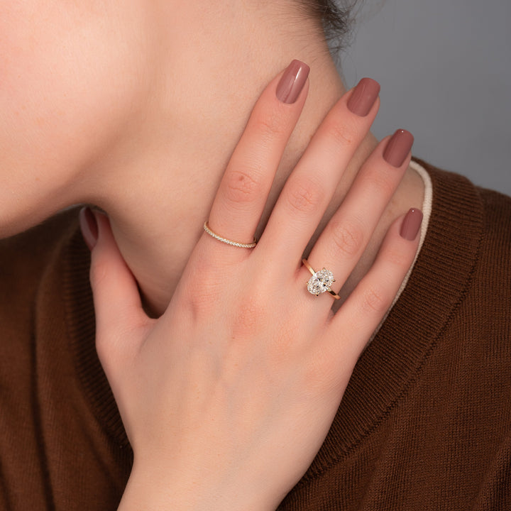 The Estella Oval Lab Diamond Moissanite Engagement Ring *Shown with 2 ct #material_gold