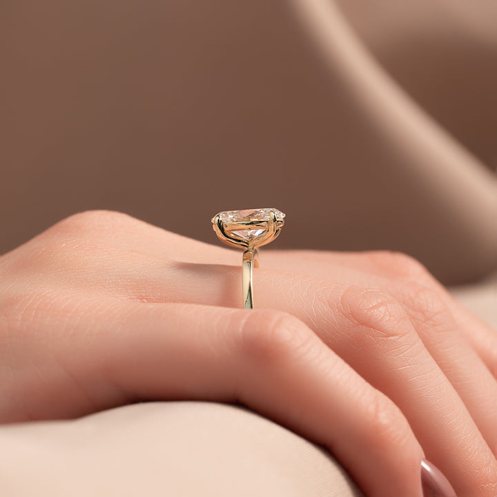 The Estella Oval Lab Diamond Moissanite Engagement Ring *Shown with 2 ct #material_gold