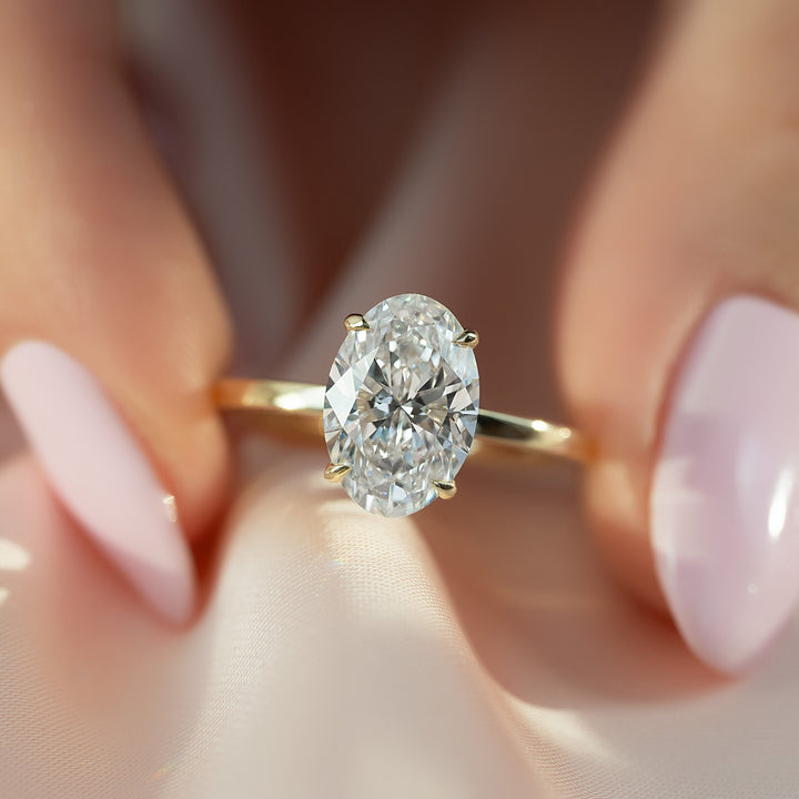 The Estella Oval Lab Diamond Moissanite Engagement Ring *Shown with 2.5 ct #material_gold