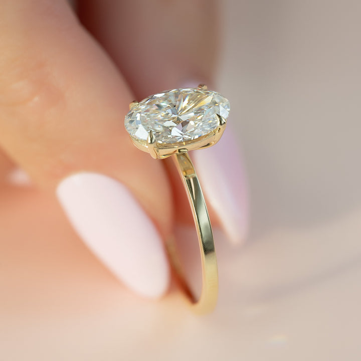 The Estella Oval Lab Diamond Moissanite Engagement Ring *Shown with 2.5 ct #material_gold