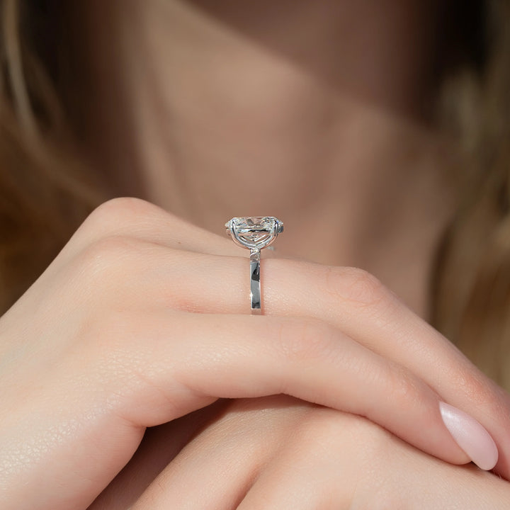 The Estella Oval Lab Diamond Moissanite Engagement Ring *Shown with 2 ct #material_white