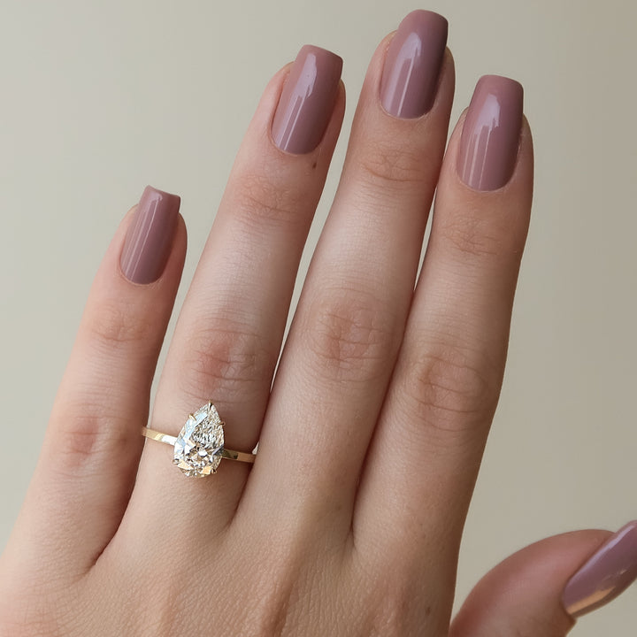 The Estella Pear Lab Diamond Moissanite Engagement Ring *Shown with 2.5 ct #material_gold