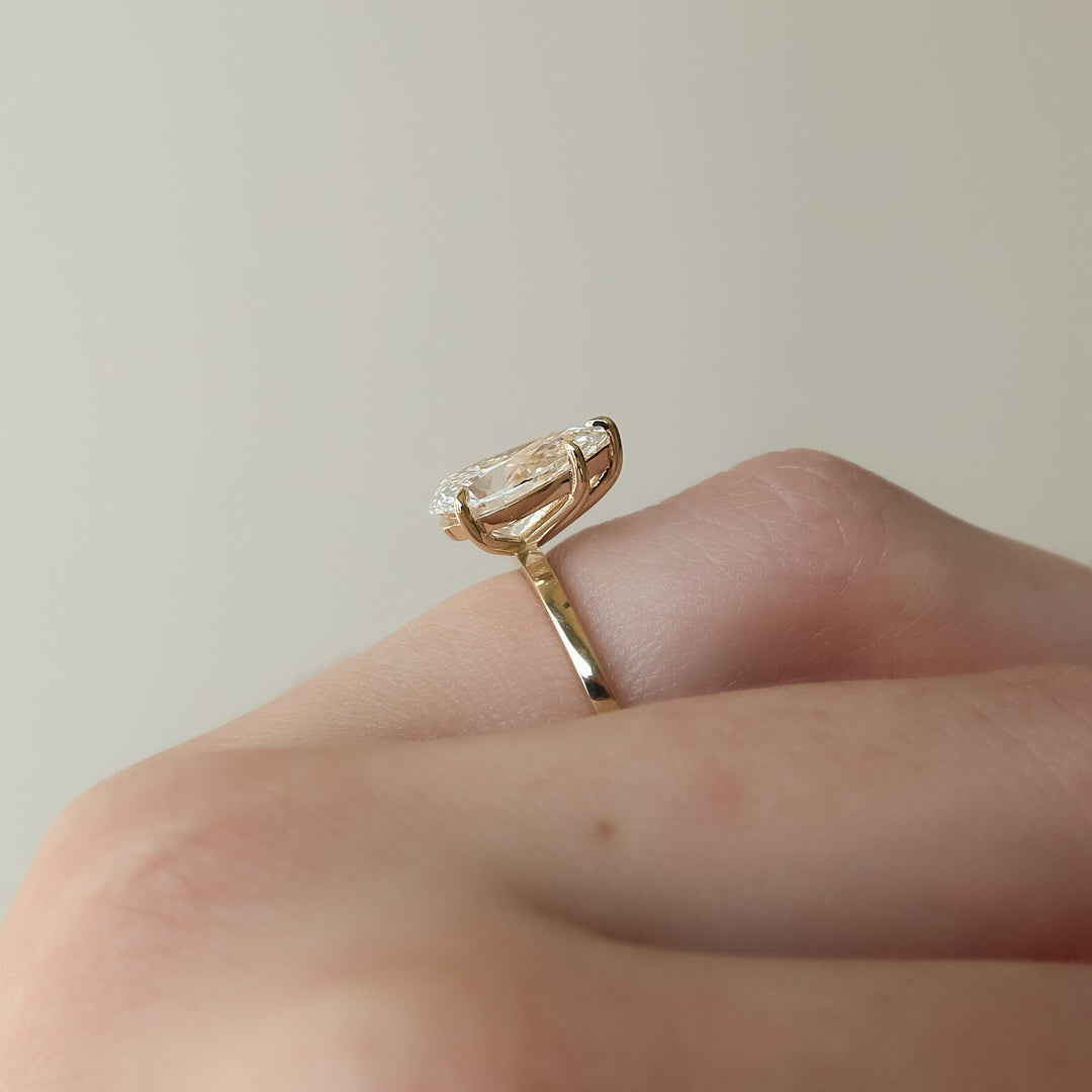 The Estella Pear Lab Diamond Moissanite Engagement Ring