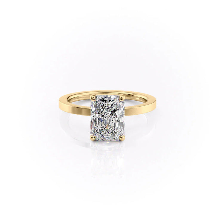 The Estella Set With Radiant Solitaire Lab Diamond 1 Carat 14K Gold#material_gold