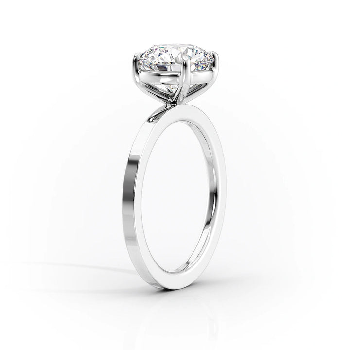 The Estella Set With Round Solitaire Lab Diamond 1.5 Carat 14K White#material_white