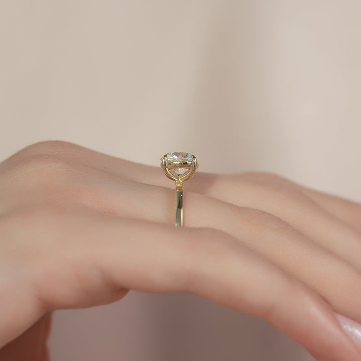 The Estella Round Lab Diamond Moissanite Engagement Ring *Shown with 1.5 ct #material_gold