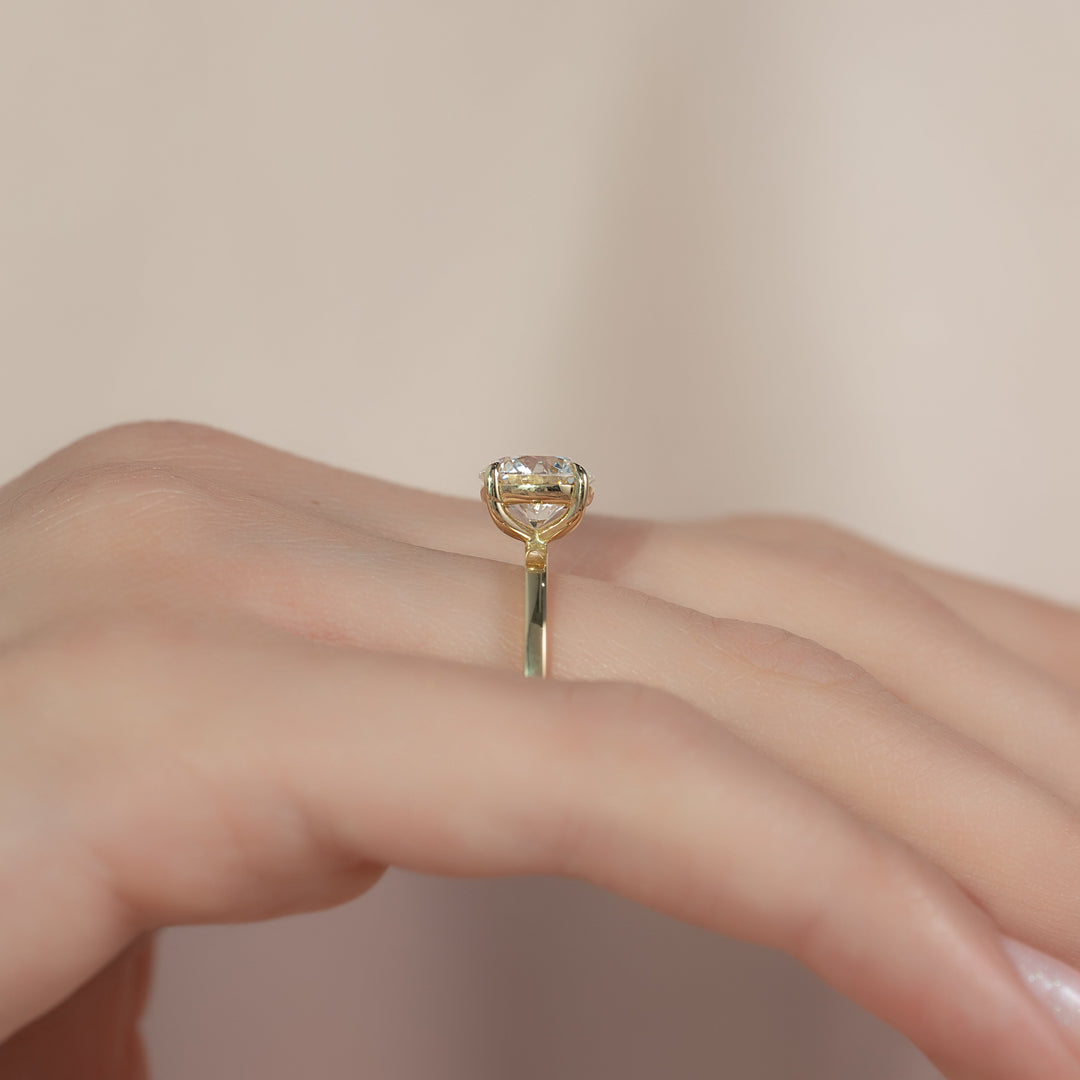 The Estella Round Lab Diamond Moissanite Engagement Ring