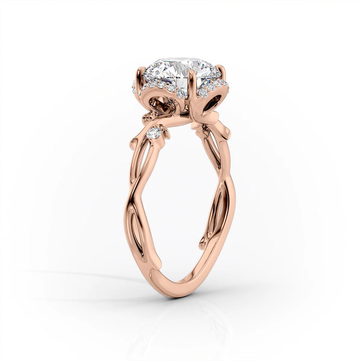 The Halo Coco Set With Pear Halo Lab Diamond 1.5 Carat 14K Rose#material_rose