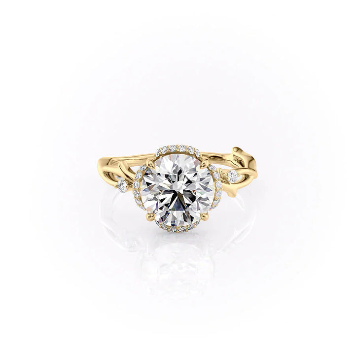 The Halo Coco Set With Round Halo Lab Diamond 1 Carat 14K Gold#material_gold