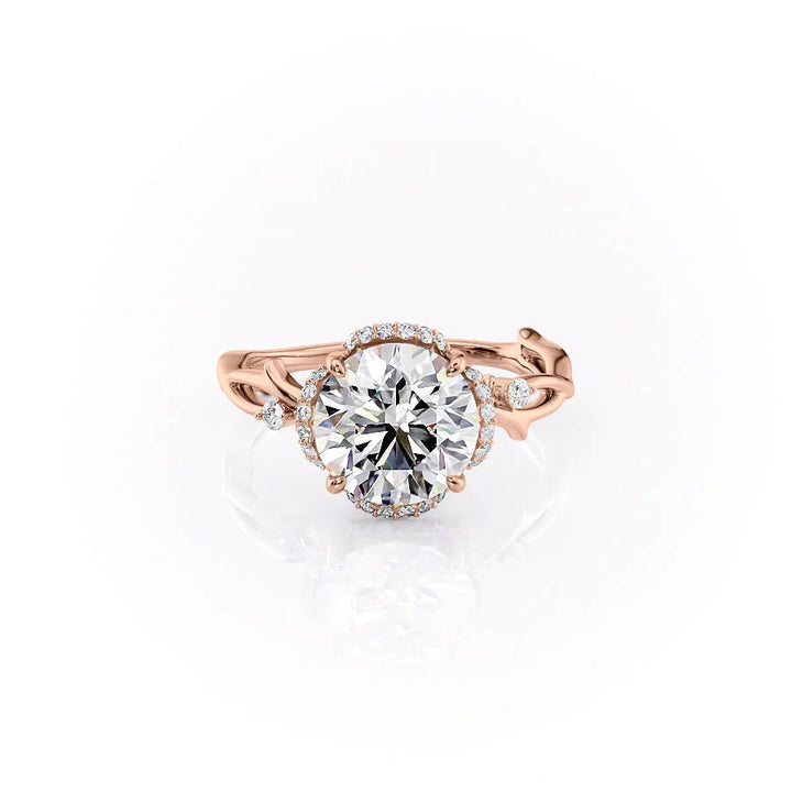 The Halo Coco Set With Round Halo Lab Diamond 1 Carat 14K Rose#material_rose