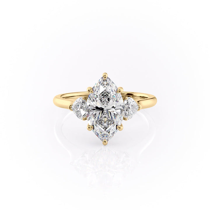 The Hearts Leona Set With Marquise Solitaire Lab Diamond 1 Carat 14K Gold#material_gold