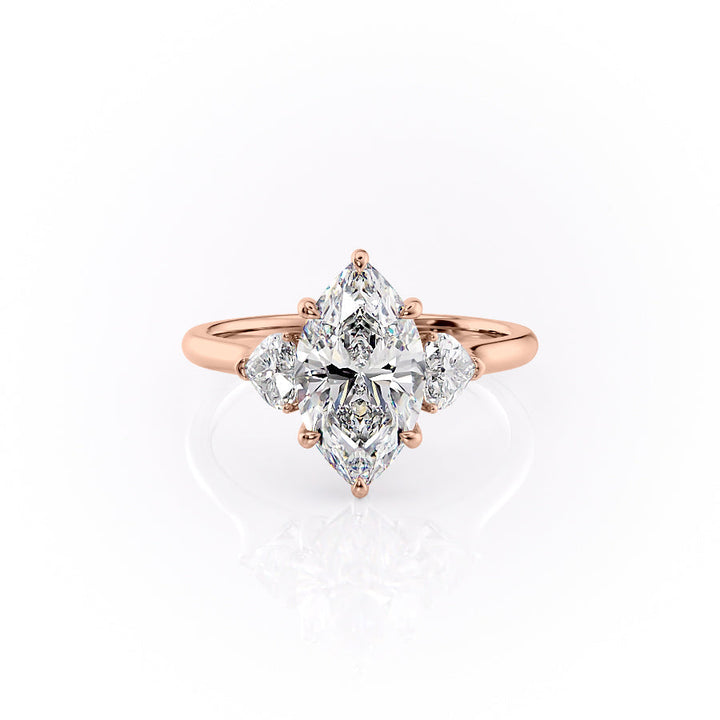 The Hearts Leona Set With Marquise Solitaire Lab Diamond 1 Carat 14K Rose#material_rose