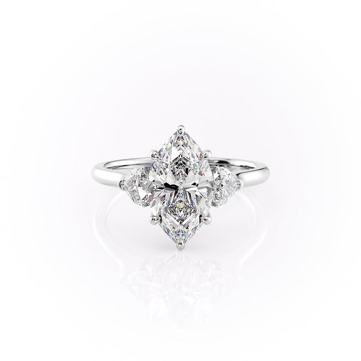 The Hearts Leona Set With Marquise Solitaire Lab Diamond 1 Carat 14K White#material_white