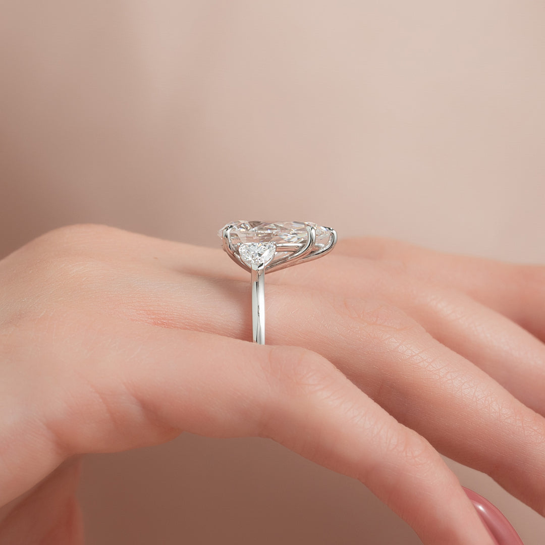 The Hearts Leona Pear Lab Diamond Moissanite Engagement Ring