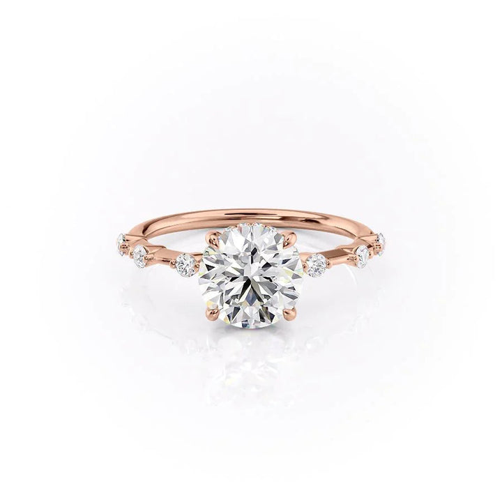 The Hidden Halo Morgan Set With Round Side Stone Lab Diamond 1 Carat 14K Rose#material_rose