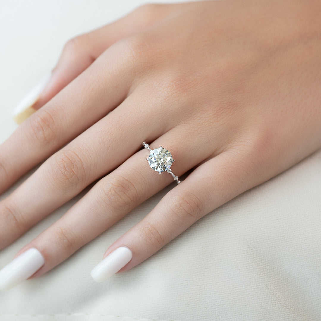 The Hidden Halo Morgan Round Lab Diamond Moissanite Engagement Ring