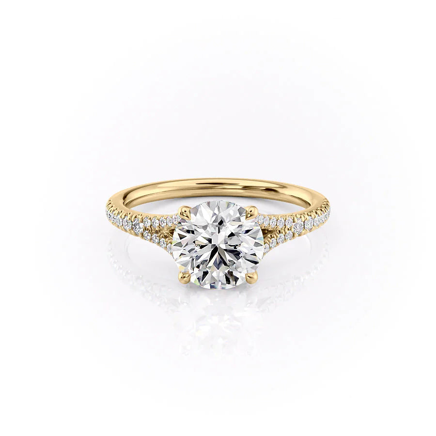 The Jessie Set With Round Pave Lab Diamond 1 Carat 14K Gold#material_gold