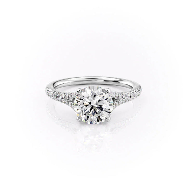 The Jessie Set With Round Pave Lab Diamond 1 Carat 14K White#material_white