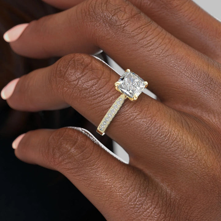 The Josephine Cushion Lab Diamond Moissanite Engagement Ring *Shown with 2 ct #material_gold
