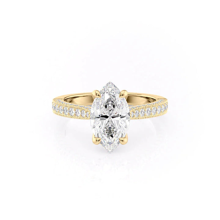 The Josephine Set With Marquise Vintage Lab Diamond 1 Carat 14K Gold#material_gold