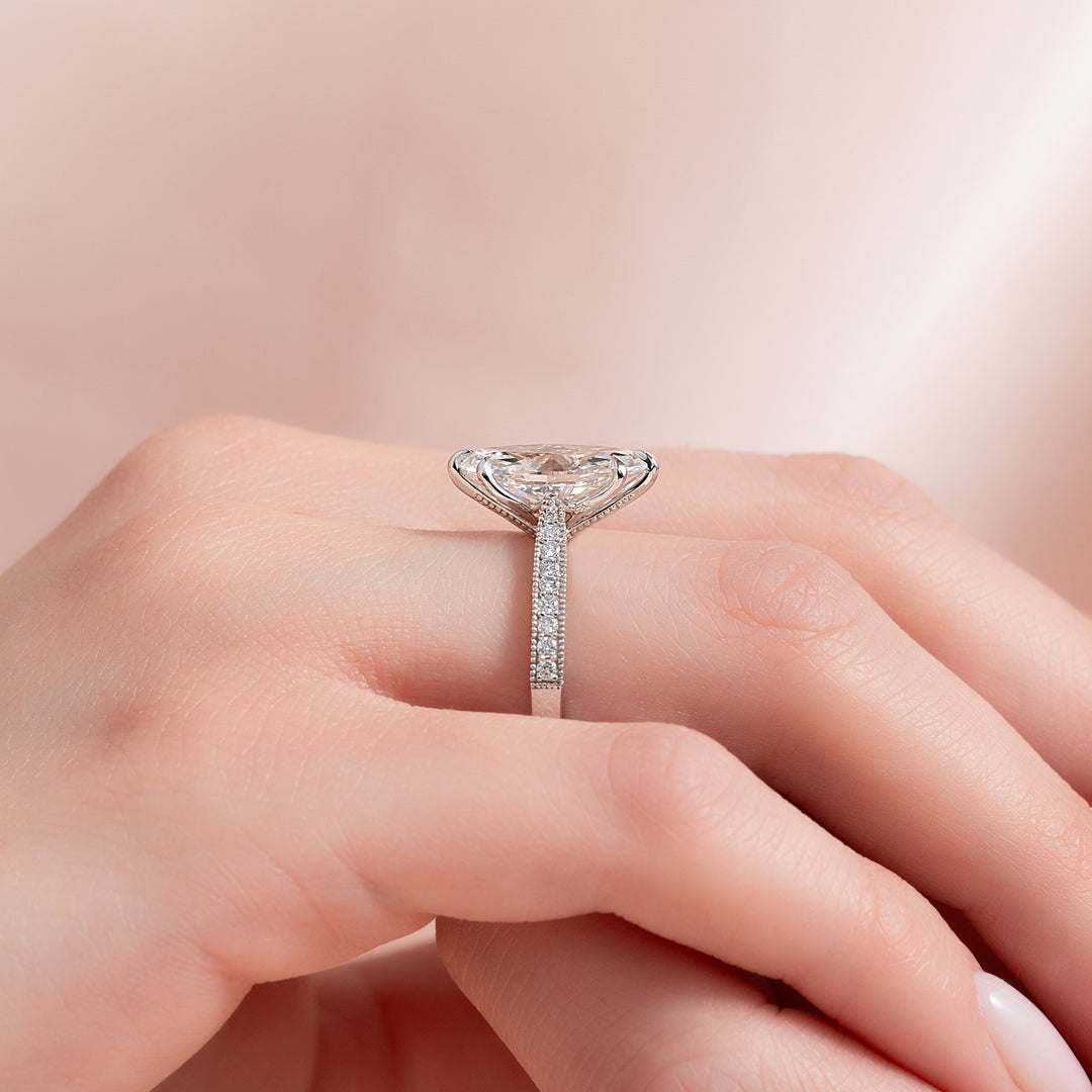The Josephine Marquise Lab Diamond Moissanite Engagement Ring