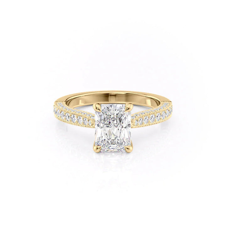 The Josephine Set With Radiant Vintage Lab Diamond 1 Carat 14K Gold#material_gold