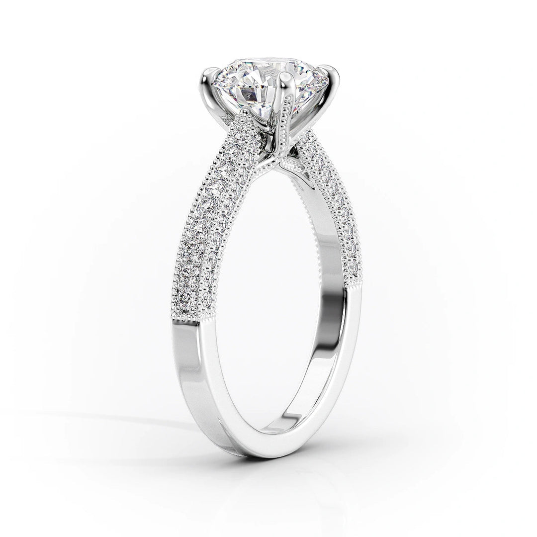 The Josephine Set With Radiant Vintage Lab Diamond 1.5 Carat 14K White#material_white