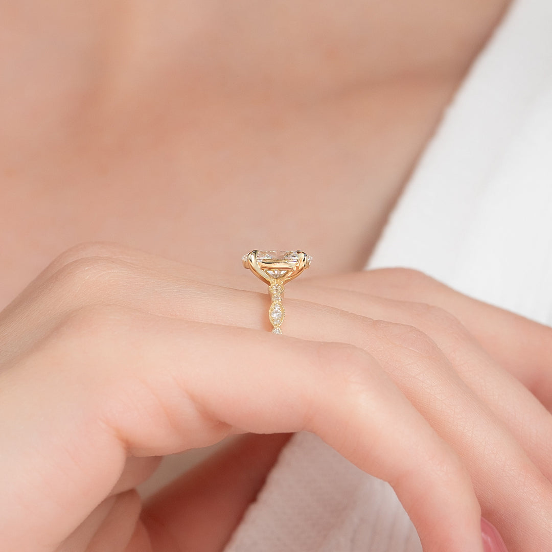 The Juliet Oval Lab Diamond Moissanite Engagement Ring