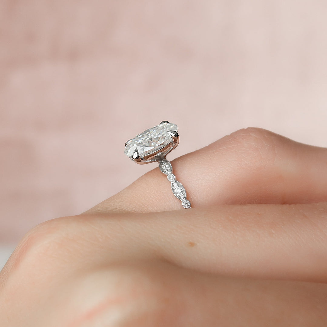 The Juliet Oval Lab Diamond Moissanite Engagement Ring