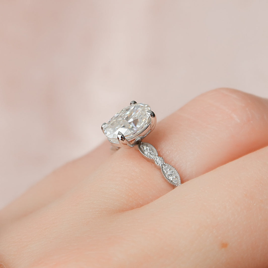 The Juliet Oval Lab Diamond Moissanite Engagement Ring