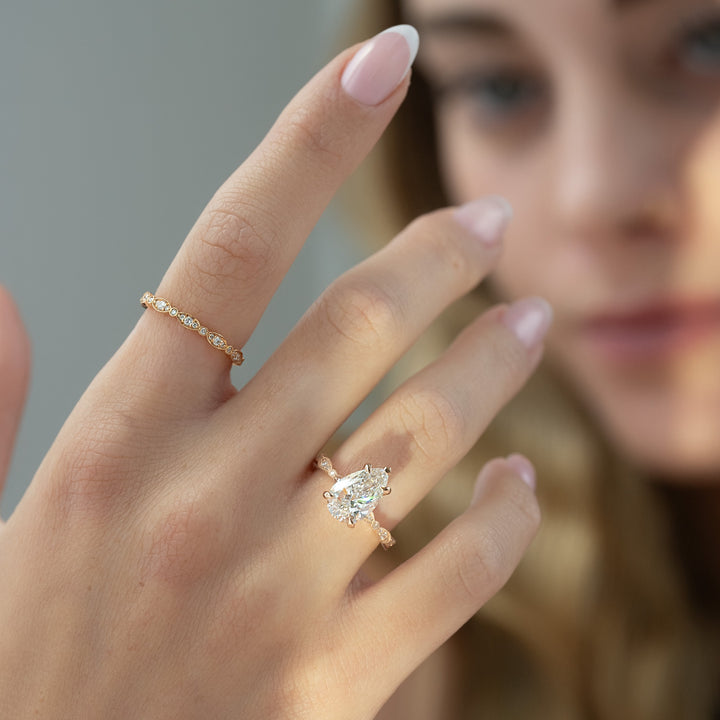 The Juliet Pear Lab Diamond Moissanite Engagement Ring *Shown with 2.5 ct #material_rose