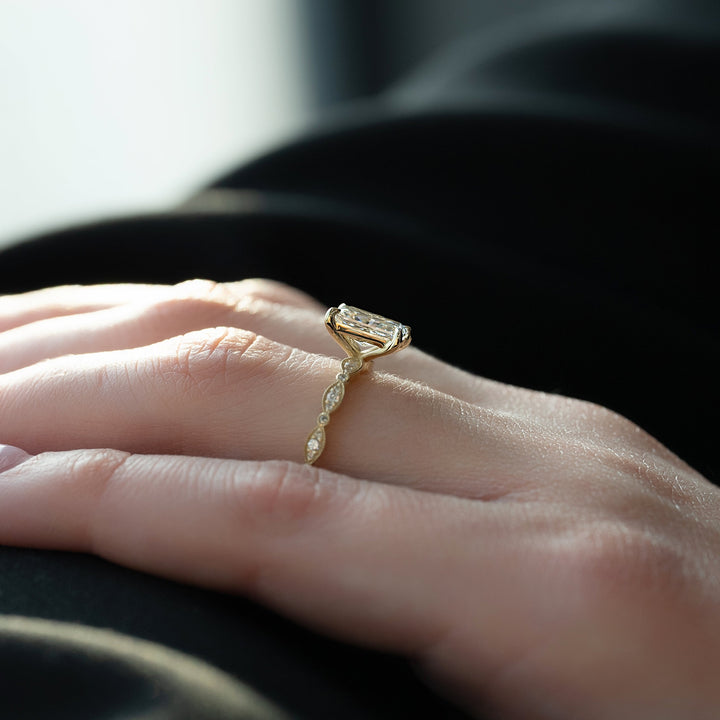 The Juliet Radiant Lab Diamond Moissanite Engagement Ring *Shown with 1.5 ct #material_gold