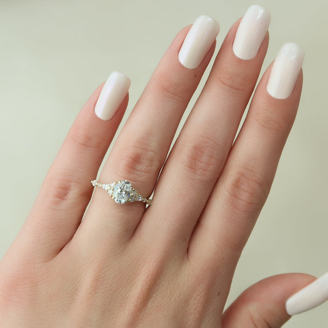 The Kaiden Oval Lab Diamond Moissanite Engagement Ring