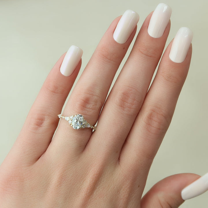 The Kaiden Oval Lab Diamond Moissanite Engagement Ring *Shown with 1 ct #material_gold