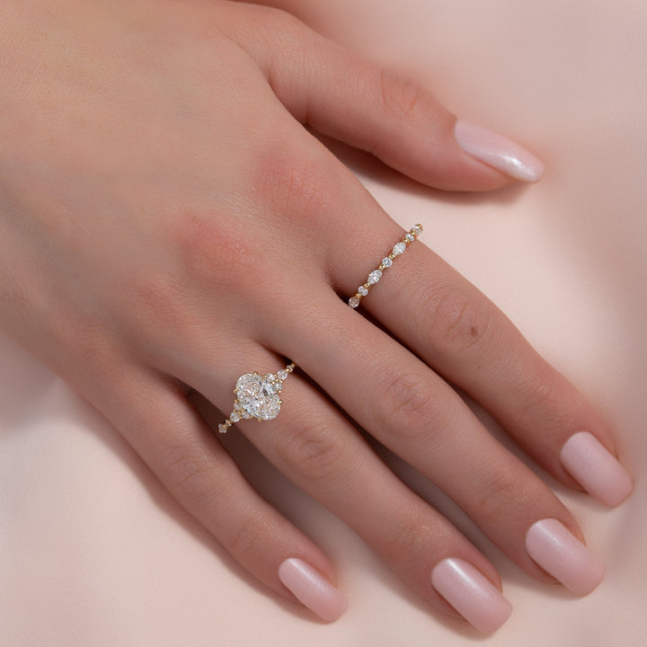 The Kaiden Oval Lab Diamond Moissanite Engagement Ring *Shown with 2 ct #material_gold