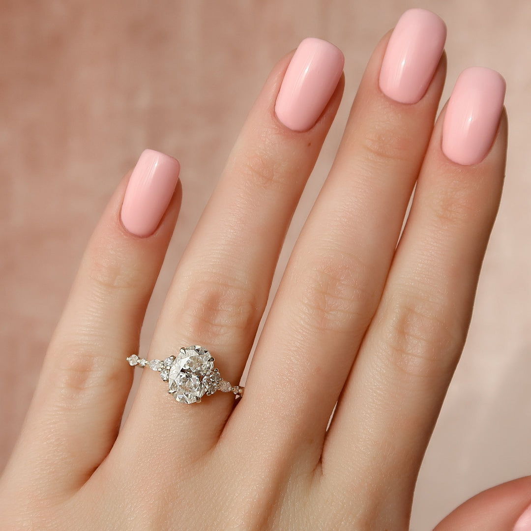 The Kaiden Oval Lab Diamond Moissanite Engagement Ring