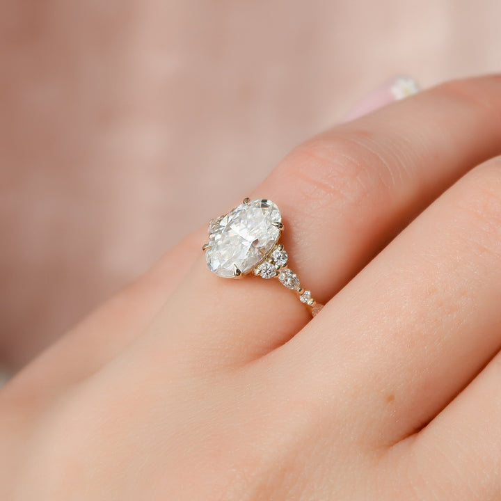 The Kaiden Oval Lab Diamond Moissanite Engagement Ring *Shown with 3 ct #material_gold