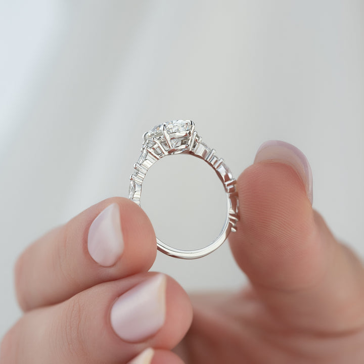 The Kaiden Oval Lab Diamond Moissanite Engagement Ring *Shown with 3 ct #material_white