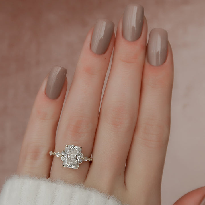 The Kaiden Set With Radiant Side Stone Lab Diamond 2 Carat 14K Gold#material_gold