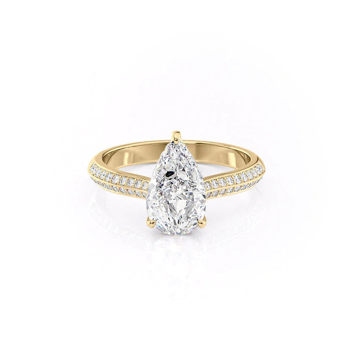 The Kaira Set With Pear Pave Lab Diamond 1 Carat 18K Gold#material_18k-gold