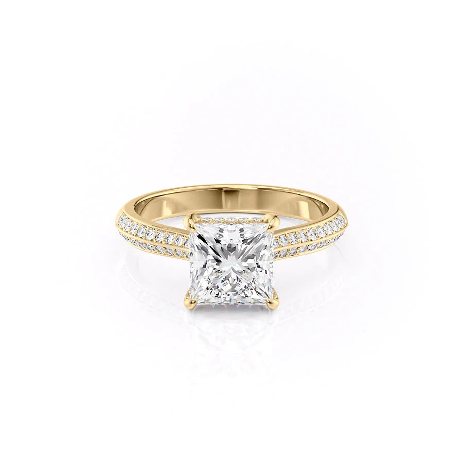 The Kaira Set With Princess Pave Lab Diamond 1 Carat 14K Gold#material_gold