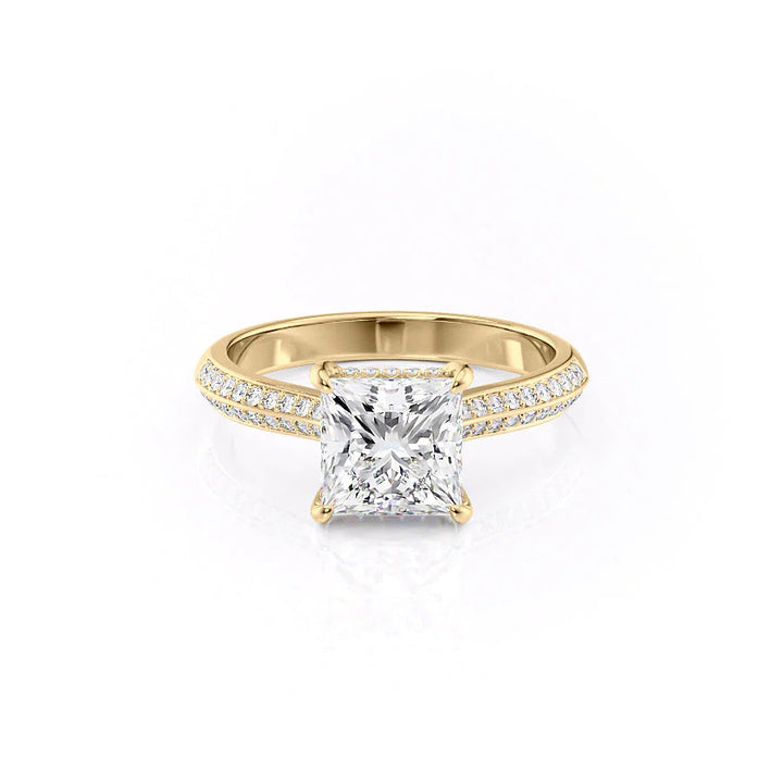 The Kaira Set With Princess Pave Lab Diamond 1 Carat 14K Gold#material_gold
