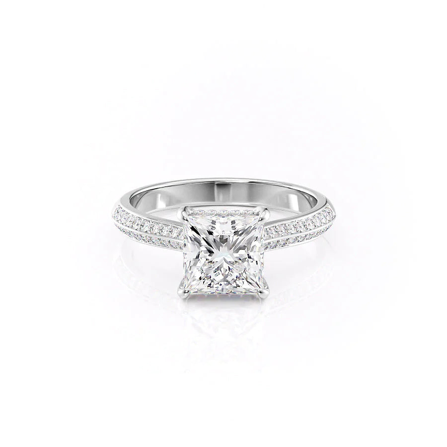 The Kaira Set With Princess Pave Lab Diamond 1 Carat 14K White#material_white