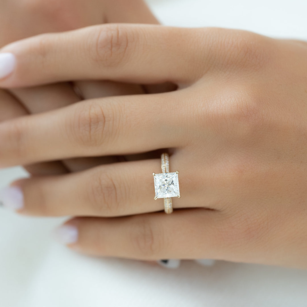 The Kaira Princess Lab Diamond Moissanite Engagement Ring