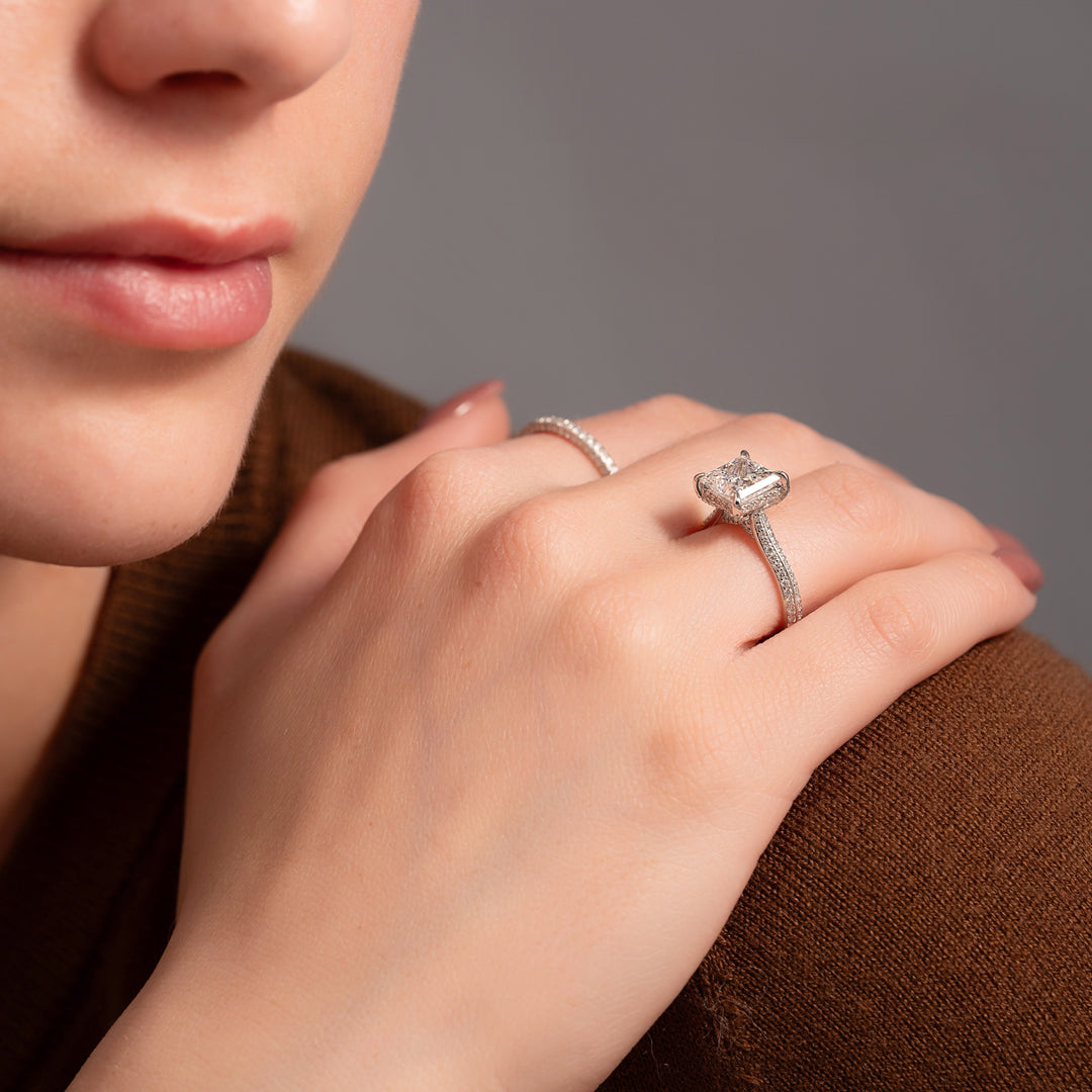 The Kaira Princess Lab Diamond Moissanite Engagement Ring