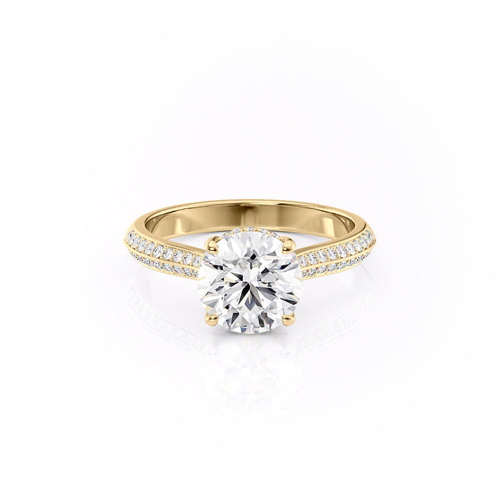 The Kaira Set With Round Pave Moissanite#material_18k-gold