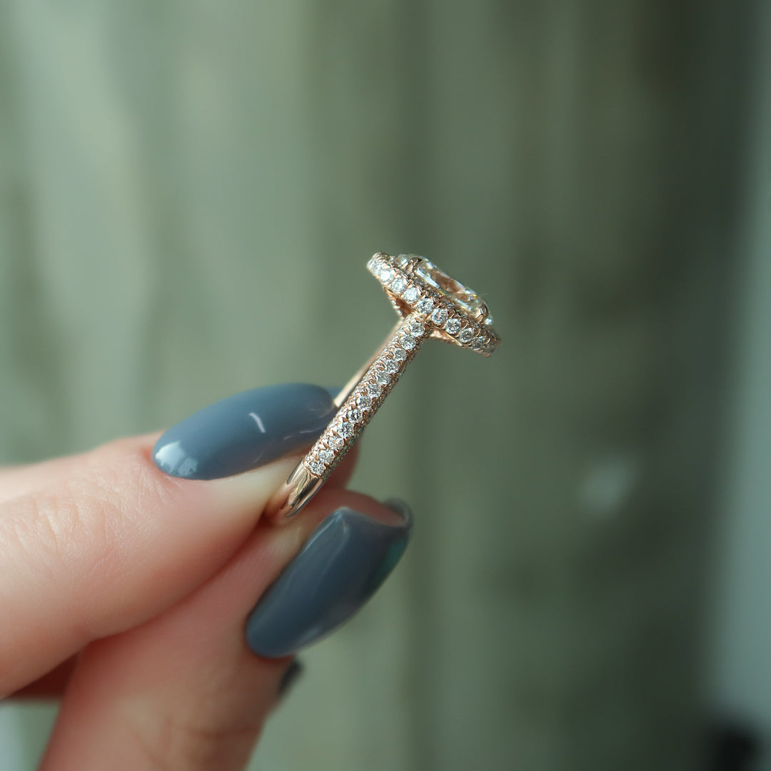 The Katelyn Oval Lab Diamond Moissanite Engagement Ring