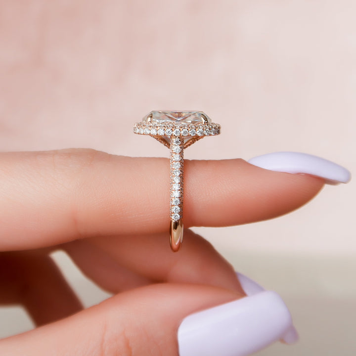 The Katelyn Oval Lab Diamond Moissanite Engagement Ring *Shown with 5 ct #material_rose
