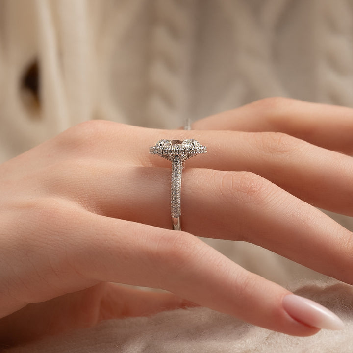 The Katelyn Oval Lab Diamond Moissanite Engagement Ring *Shown with 2.5 ct #material_white