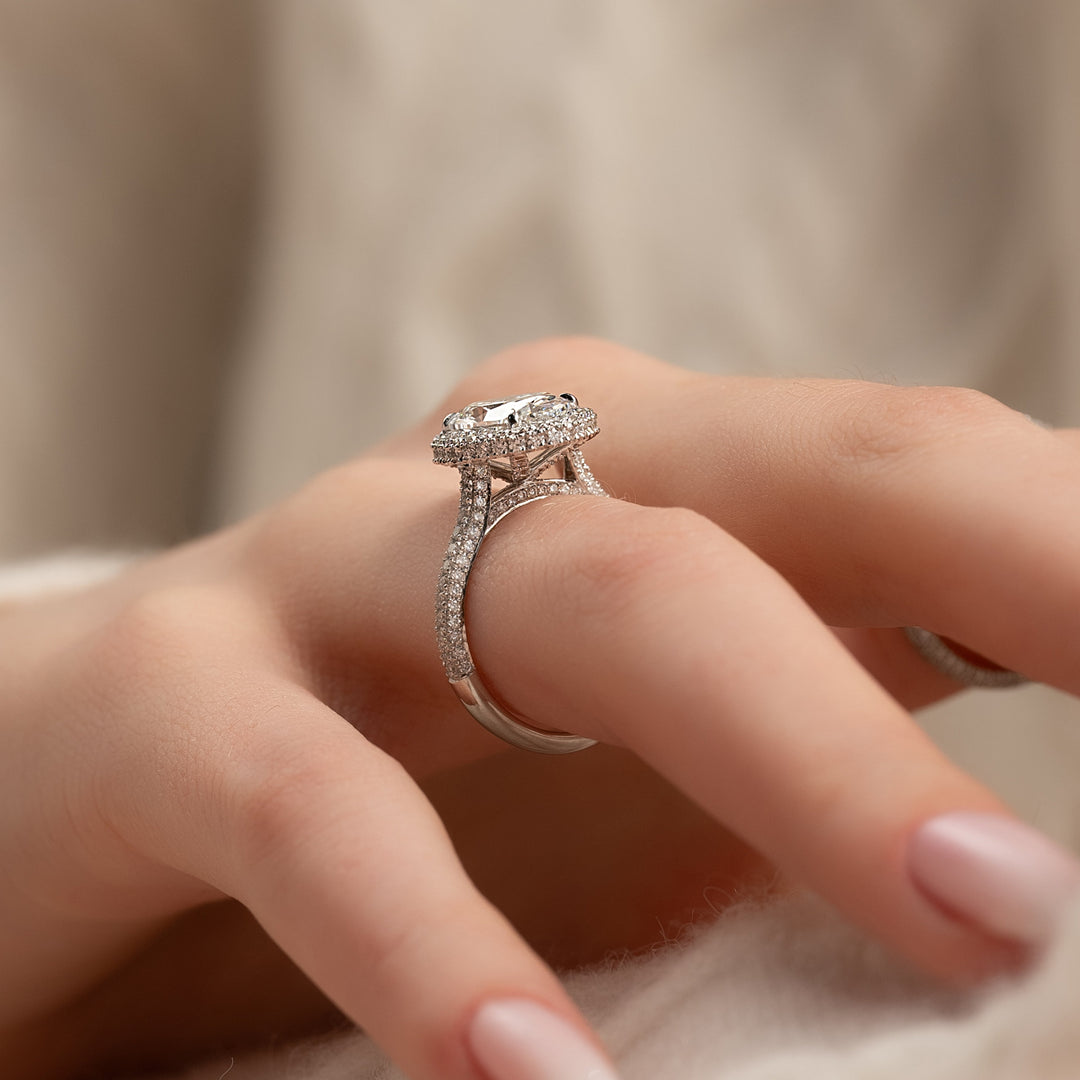 The Katelyn Oval Lab Diamond Moissanite Engagement Ring